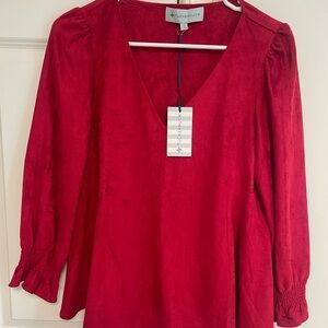 Tuckernuck Vibrant Red Blouse